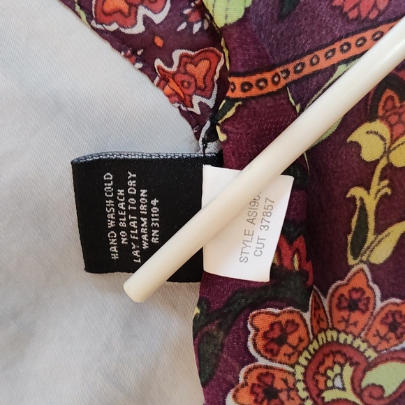 New Directions Peasant Blouse Size L Bohemian Mixed Print Fall Winter Casual - Picture 5 of 12